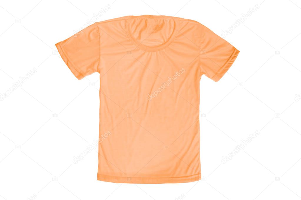 Mockup of a template of a woman's t-shirt color on a white background