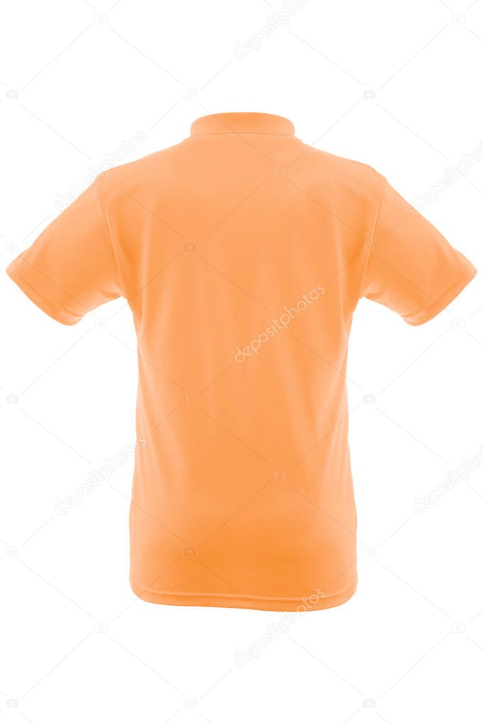 Mockup of a template of a man's t-shirt color on a white background