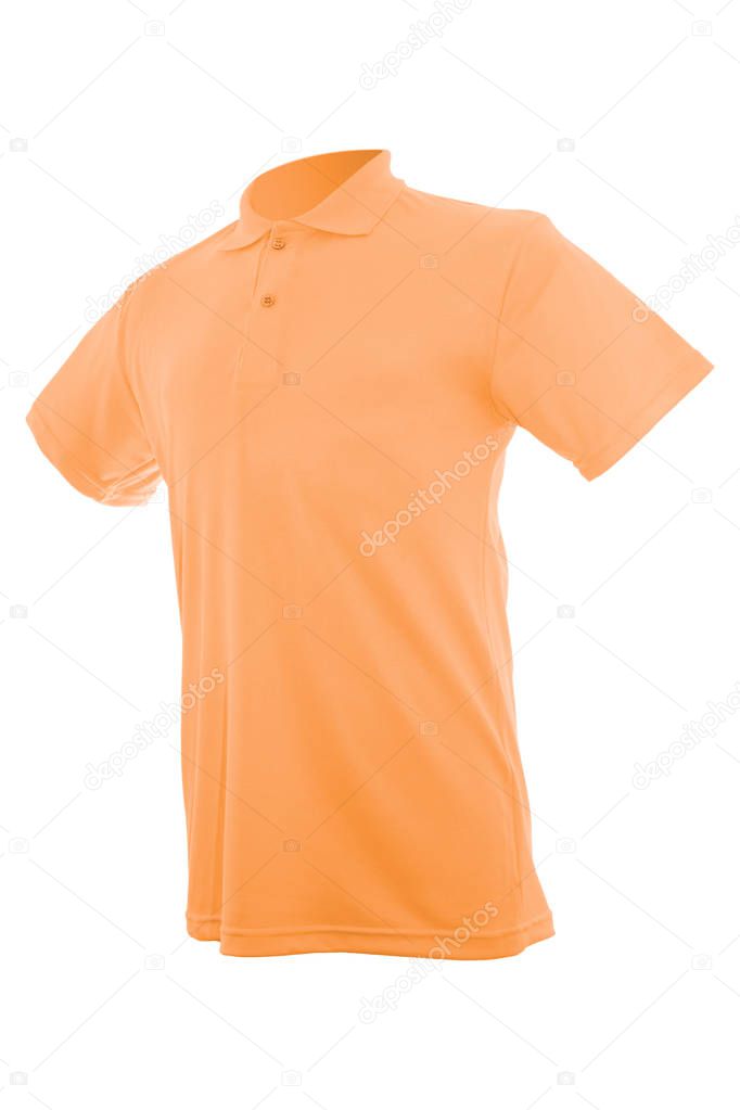 Mockup of a template of a man's t-shirt color on a white background