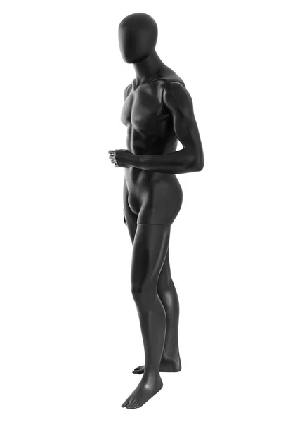 Lesklý Azurová Barva Figurína Muž Izolovaných Bílém Pozadí — Stock fotografie