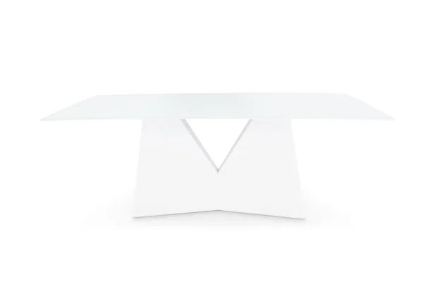 Fából Készült Modern Asztal Elszigetelt Fehér Background — Stock Fotó