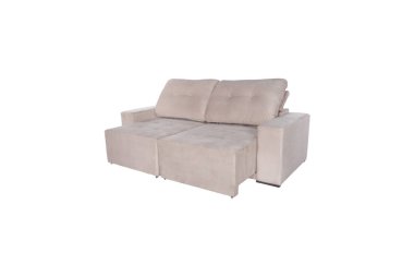 Beyaz arka plan üzerinde izole modern beyaz süet koltuk kanepe