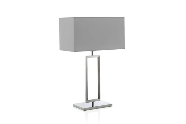 Modern Table Lamp Small Grey Lampshade Isolated — Stock Photo, Image