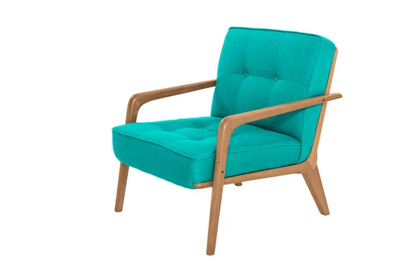 Yeşil Koltuk Beyaz Arka Plan Üzerinde Modern Tasarımcı Sandalye Doku — Stok fotoğraf