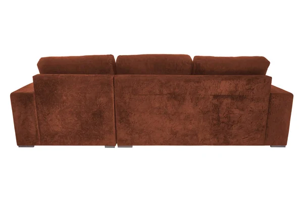 Modernes Wildleder Sofa Isoliert Auf Weißem Hintergrund — Stockfoto