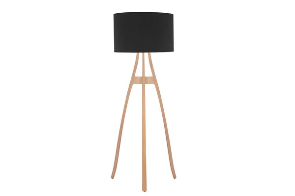 Dekorative Tripos Stehlicht Floor Lamp Lampshade Isoliert Auf Weiß — Stockfoto