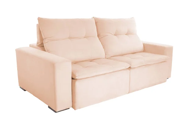 Trois Sièges Confortable Canapé Tissu Couleur Isolé Sur Fond Blanc — Photo