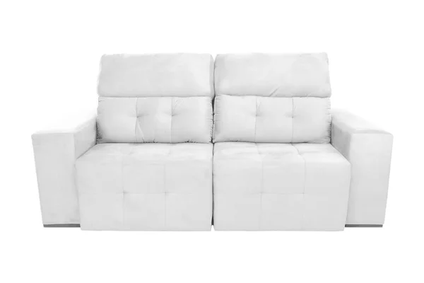 Sofa Warna Suede Modern Terisolasi Pada Latar Belakang Putih — Stok Foto