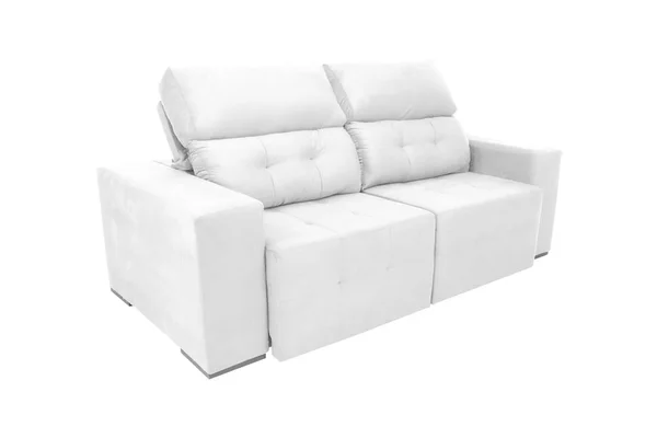 Sofa Warna Suede Modern Terisolasi Pada Latar Belakang Putih — Stok Foto