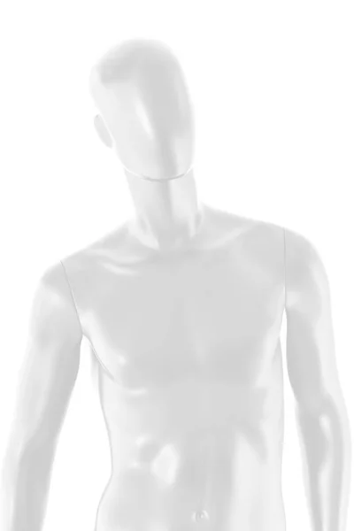 Hoogglans Kleur Etalagepop Man Geïsoleerd Witte Achtergrond — Stockfoto