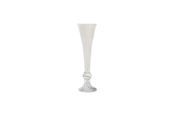 Elegante Vaso Vetro Isolato Fondo Bianco Vetro Vuoto Vaso — Foto Stock