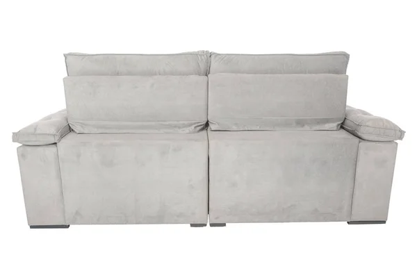 Sofa Suede Putih Modern Terisolasi Pada Latar Belakang Putih — Stok Foto