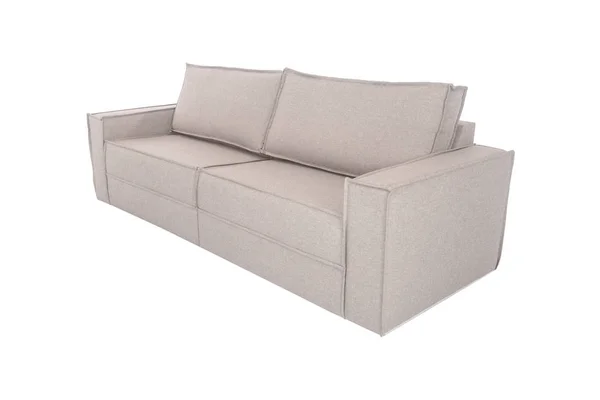 Sofa Beige Suede Modern Terisolasi Pada Latar Belakang Putih — Stok Foto