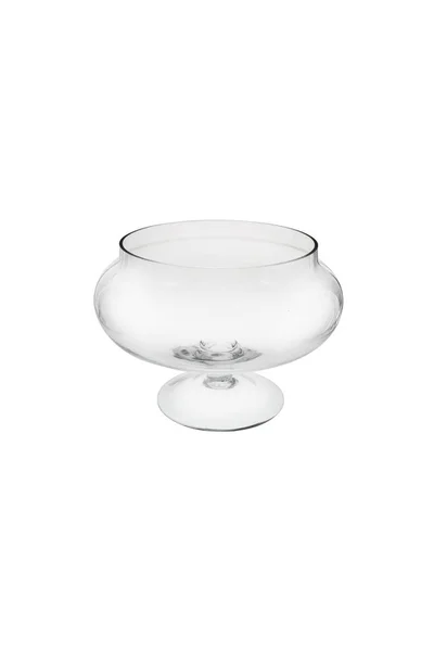 Vaso Vidro Elegante Isolado Fundo Branco Vidro Vazio Vaso — Fotografia de Stock