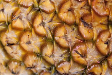 Olgun taze ananas doku, makro görünümü yakından