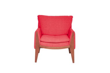 Renkli koltuk. Beyaz arka planda modern tasarımcı koltuğu. Tekstil sandalyesi.