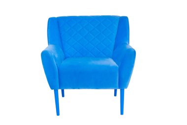Koltuk. Beyaz arka planda modern tasarımcı koltuğu. Tekstil sandalyesi.