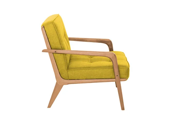 Fauteuil Jaune Chaise Design Moderne Sur Fond Blanc Chaise Texture — Photo