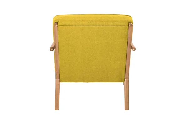 Poltrona Amarela Cadeira Designer Moderno Fundo Branco Cadeira Textura — Fotografia de Stock