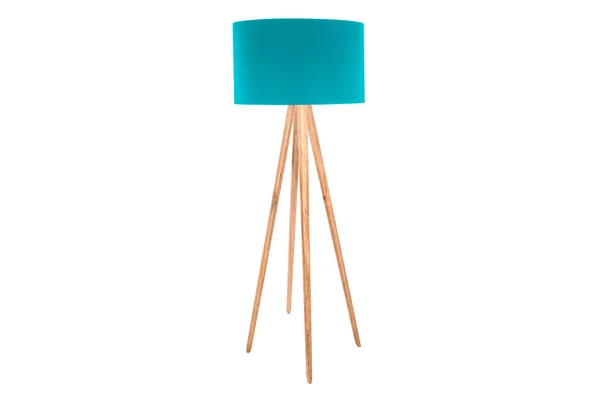 Dekorative Tripos Stehlicht Floor Lamp Lampshade Isoliert Auf Weiß — Stockfoto