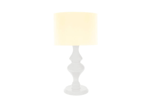 Color modern table lamp with small white lampshade isolated