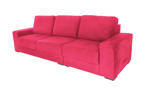 Sofa Suede Modern Terisolasi Pada Latar Belakang Putih — Stok Foto