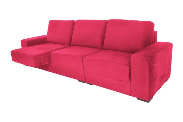 Modernes Wildleder Sofa Isoliert Auf Weißem Hintergrund — Stockfoto