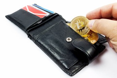 El bitcoin bir çanta dışarı çeker