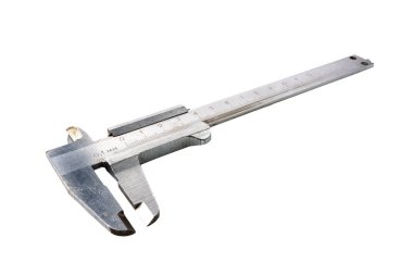 Metal vernier kalibre beyaz arka planda izole edildi. Vernier Kaliper beyaz arkaplanda izole edildi.