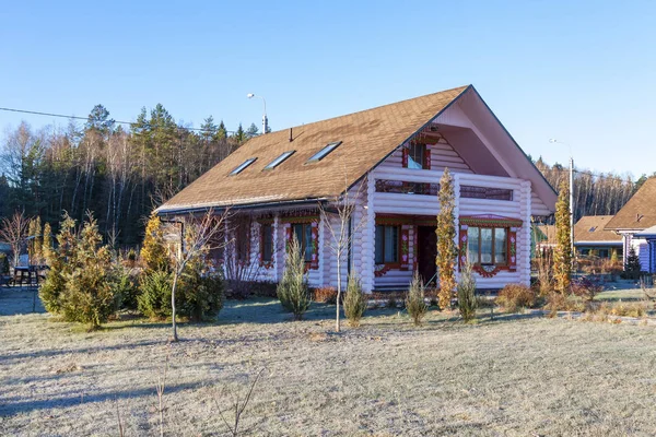 Kaloega Rusland 2018 Aanmelden Vakantiehuis Het Huis Gemaakt Van Hout — Stockfoto