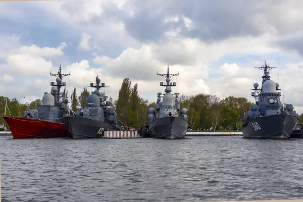 Балтийская Россия 2019 Военные Корабли Балтийского Флота Пирсе — стоковое фото