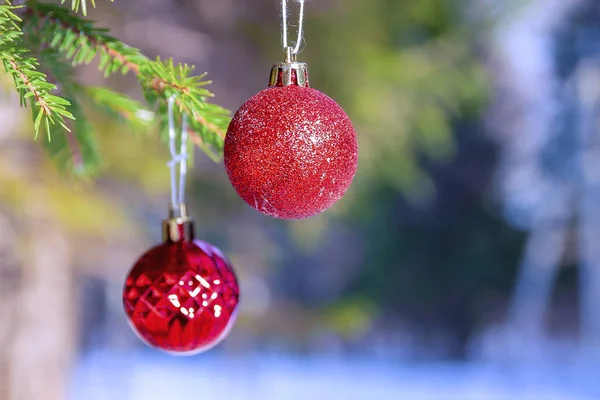 Nytårs legetøj på juletræet . - Stock-foto