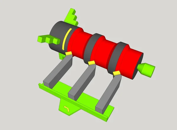 Het Draaien Van Een Lange Oppervlak Door Verschillende Draaien Tools — Stockfoto