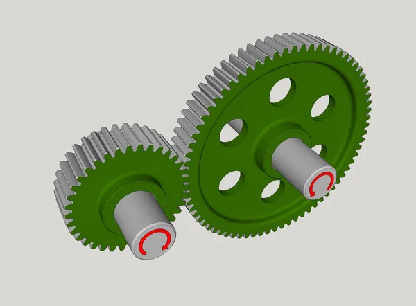 Rak Tandad Cylindriska Kugghjul — Stockfoto