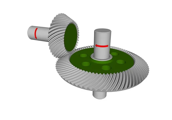 Konische Tandwielen Met Circulaire Tand — Stockfoto