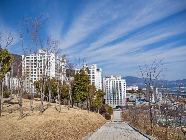 Pohled Letiště Yeosu Město Parku Jižní Korea — Stock fotografie