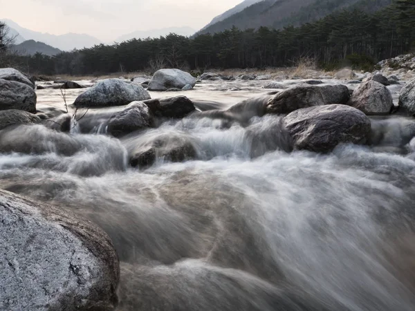 Fiume Montagna Nelle Montagne Seoraksan Foto Con Esposizione Corea Del — Foto Stock