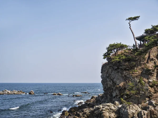 Krásný Útes Moře Naksansa Chrámu Jižní Korea — Stock fotografie