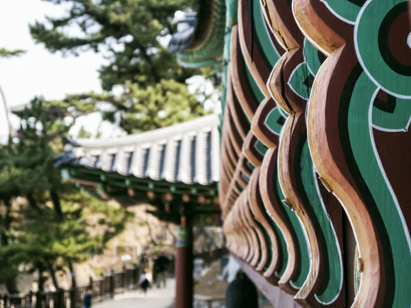 Toit Maison Asiatique Temple Naksansa Corée Sud — Photo