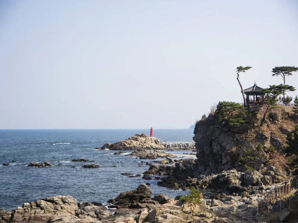 Krásný Útes Moře Naksansa Chrámu Jižní Korea — Stock fotografie