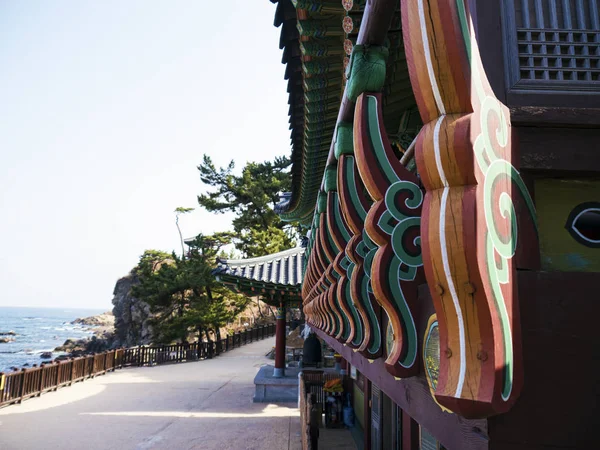 Telhado Casa Asiática Templo Naksansa Coreia Sul — Fotografia de Stock