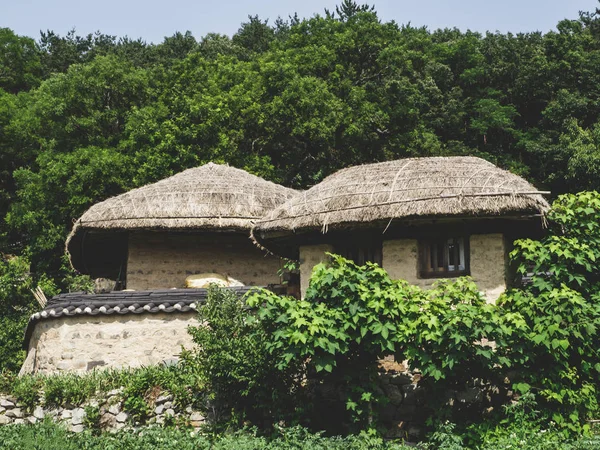 Casas Asiáticas Aldeia Tradicional Coréia Sul — Fotografia de Stock