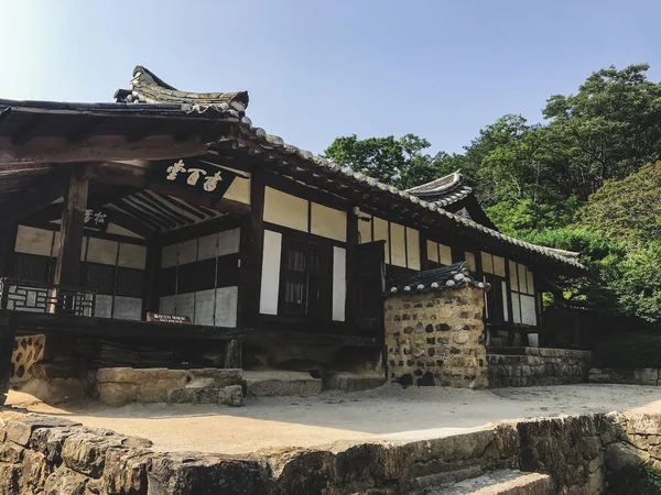 Velha Casa Asiática Aldeia Tradicional Coréia Sul — Fotografia de Stock