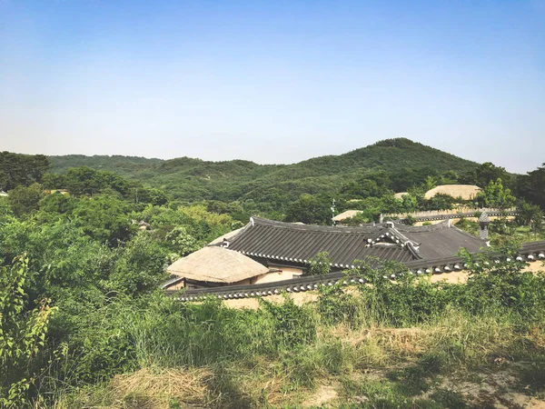 Casas Asiáticas Aldeia Tradicional Coréia Sul — Fotografia de Stock