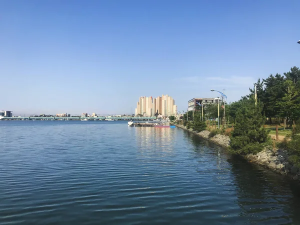 Baia Sokcho Grandi Edifici Sullo Sfondo Corea Del Sud — Foto Stock