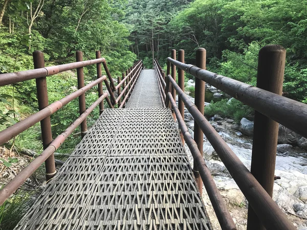 Jembatan Besi Kecil Taman Nasional Seoraksan Korea Selatan — Stok Foto