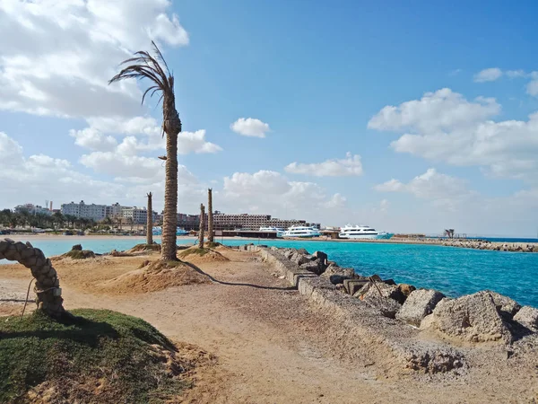 Splendida Vista Sul Mar Rosso Nella Città Hurghada Egitto — Foto Stock