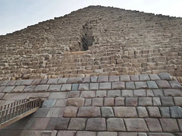 Wielka Piramida Gizie Widok Dołu Egipt — Zdjęcie stockowe