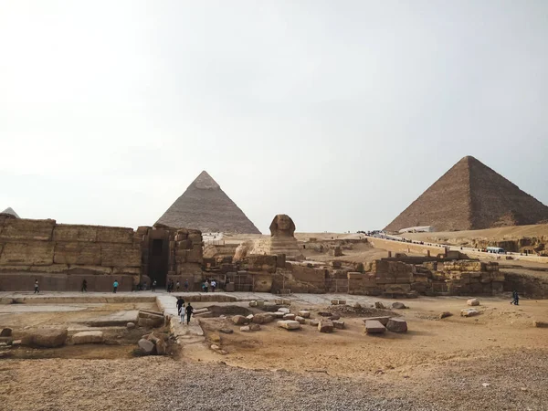 Veduta Delle Grandi Piramidi Sfingi Giza Egitto — Foto Stock