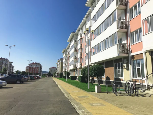 The street in sleeping quarters of Adler city, Russia